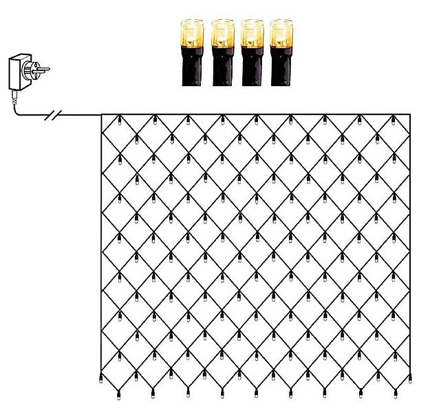 STAR LED-Lichternetz 594-22 LED Lichternetz 200er golden warmweiß 3x3m günstig online kaufen