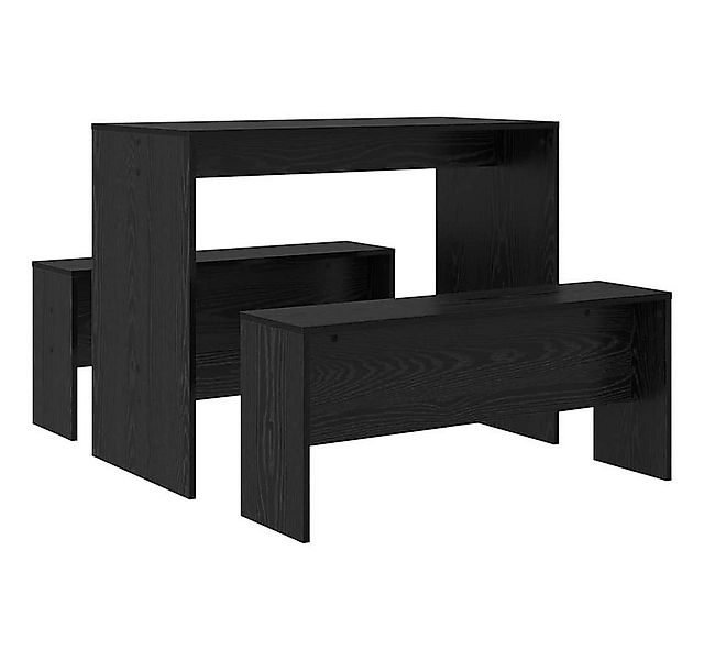 vidaXL Essgruppe Essgruppe 2 pcs Schwarz Eichen-Optik Holzwerkstoff, (3-tlg günstig online kaufen