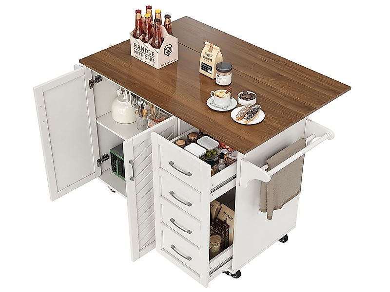 SeedWave Kücheninsel mit klappbarer Arbeitsplatte, Buffet-Schrank günstig online kaufen