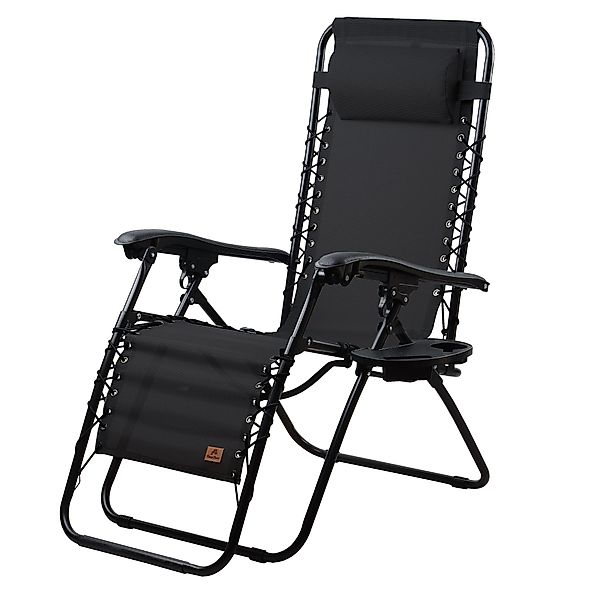 CampFeuer Gartenliege Sonnenliege, Schwarz, Campingliege, Liegestuhl, günstig online kaufen