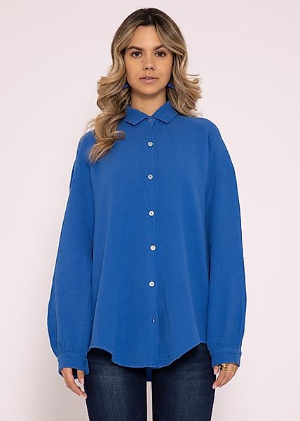 SASSYCLASSY Longbluse Oversize Musselin Bluse Damen günstig online kaufen