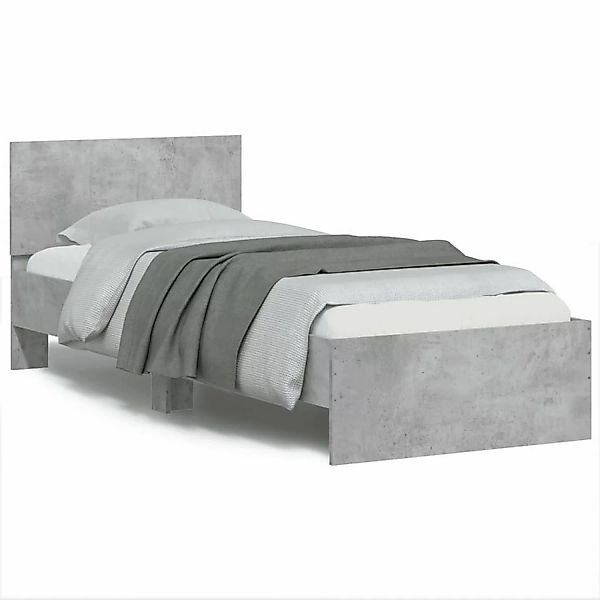 vidaXL Bettgestell mit Kopfteil Betongrau 75x190 cm Holzwerkstoff1938611 günstig online kaufen