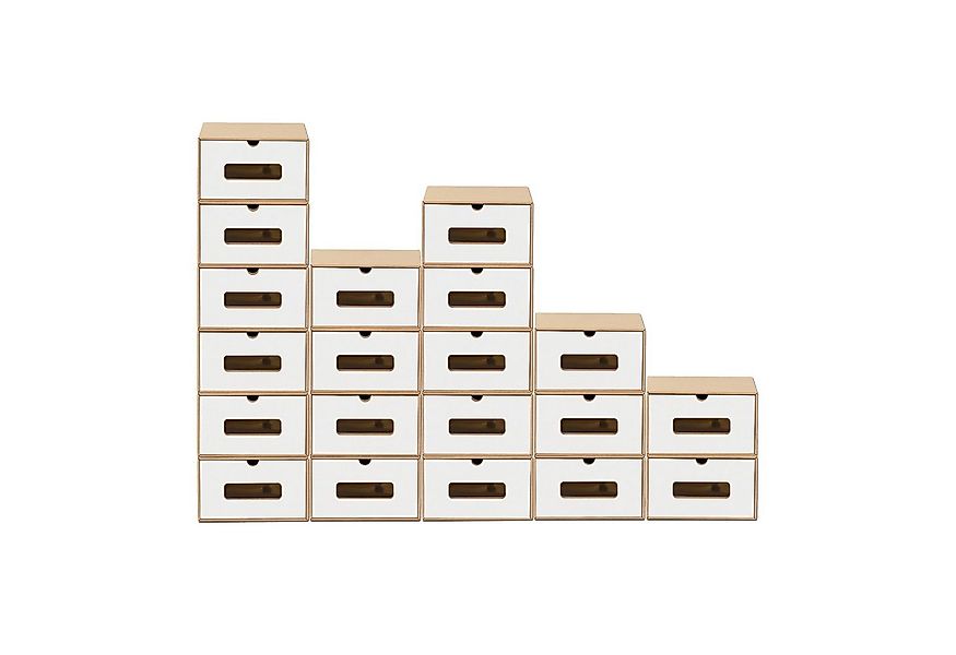BigDean Schuhbox 20 Boxen stapelbar mit Sichtfenster & Schublade Schuhe Spi günstig online kaufen