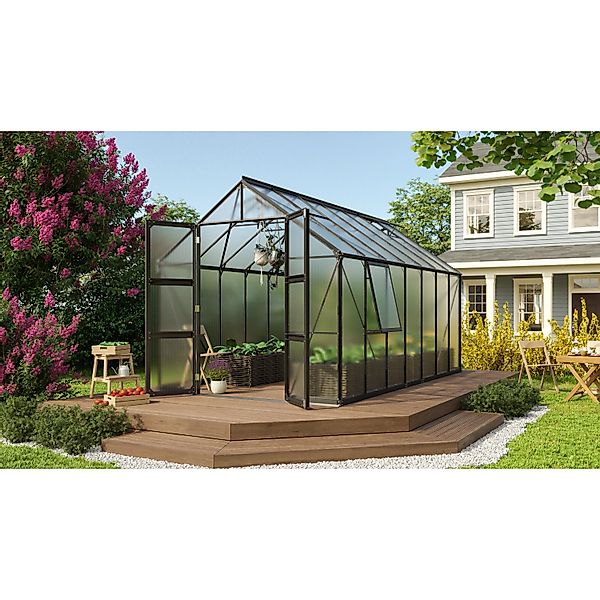 Vitavia Gewächshaus Olymp 11500 Schwarz 11,5 m² inkl. Fundamentrahmen günstig online kaufen