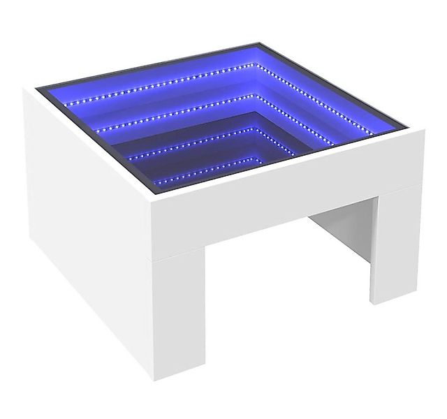 vidaXL Couchtisch Couchtisch mit Infinity-LED Weiß 50x50x30 cm (1-St) günstig online kaufen