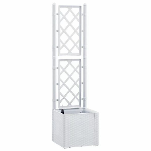 vidaXL Garten-Hochbeet mit Spalier und Selbstbewässerungssystem Weiß 646087 günstig online kaufen