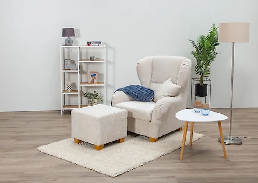 Home affaire "Oliver" Ohrensess,mit Hocker,Zierkissen,Klassische Form günstig online kaufen