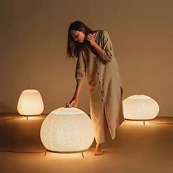 Vibia Knit Bodenleuchte LED, beige - 55 cm - casambi günstig online kaufen