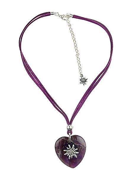 Allgäu Rebell Kette mit Anhänger "Lore" Herzanhänger mit Edelweiß günstig online kaufen