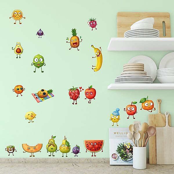 Sunnywall Wandtattoo Comic Fruits Wandsticker für günstig online kaufen