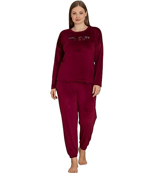 fashionshowcase Schlafanzug Damen Hausanzug aus Samt - Pyjama Set für Herbs günstig online kaufen