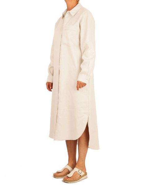 White Label Midikleid Midi-Hemdblusenkleid aus Leinen günstig online kaufen