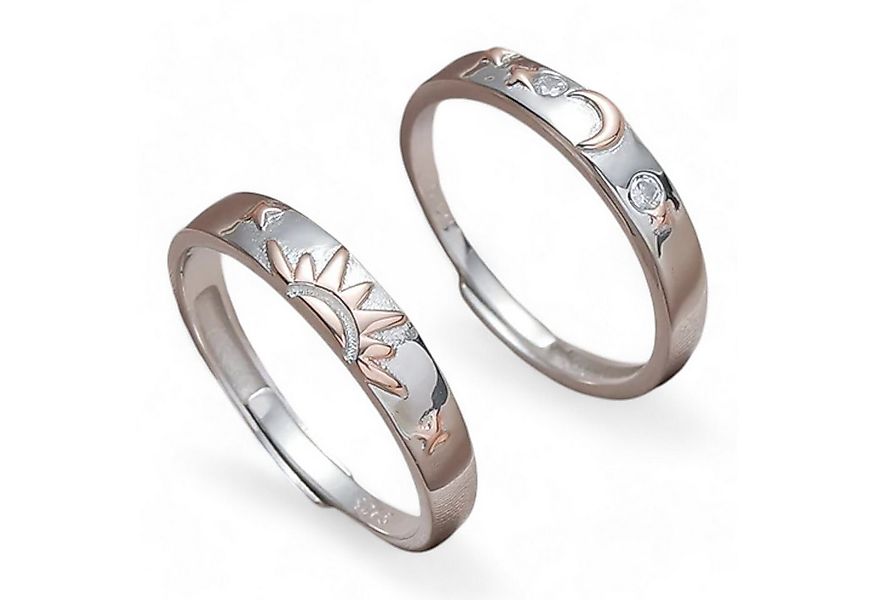 Eyecatcher Fingerring Freundschaftsring-Set Sonne Mond 925 Sterling Silber günstig online kaufen
