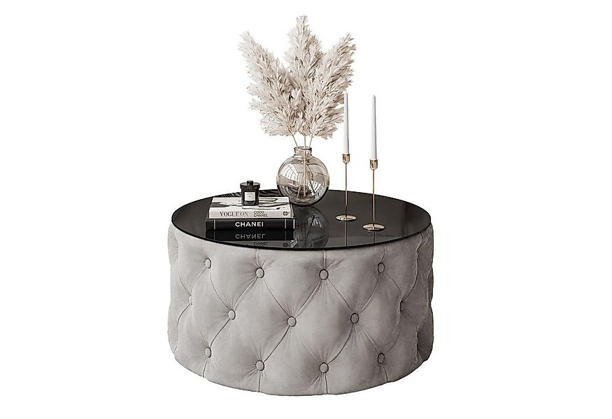 Lookway Couchtisch CHESTERFIELD 70 cm runder gepolsterter couchtisch günstig online kaufen