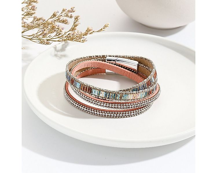 THE FASHION HOUSE Lederarmband Funkelndes Damen Lederarmband mit Glitzer, - günstig online kaufen