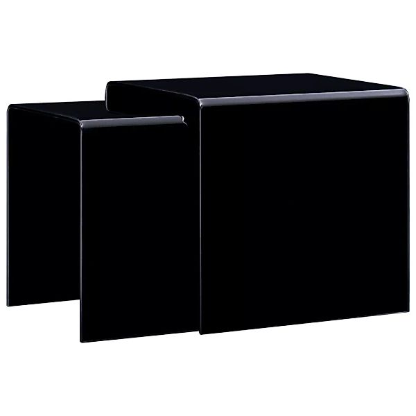 Satztische 2 Stk. Schwarz 42×42×41,5 Cm Hartglas günstig online kaufen
