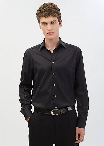 RAMSEY Poloshirt Schwarzes Regular Fit Bügelfreies Weben Klassisches 100% B günstig online kaufen