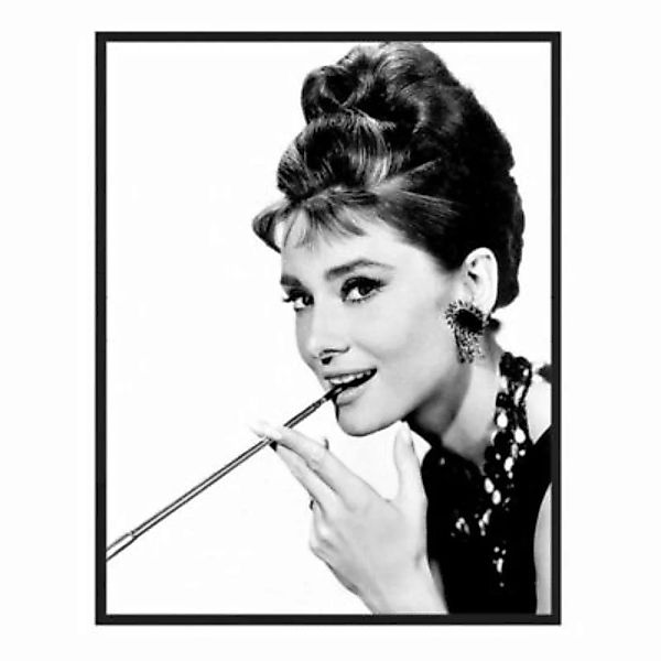 Any Image Wandbild Audrey Hepburn schwarz Gr. 70 x 90 günstig online kaufen