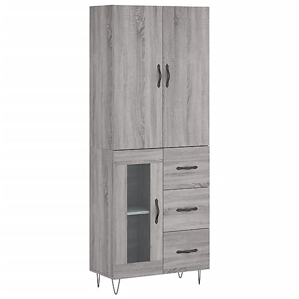 vidaXL Highboard Grau Sonoma 69,5x34x180 cm Holzwerkstoff 3198103 günstig online kaufen