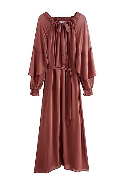 Next Maxikleid Maxikleid mit Volumenärmeln, Raffung günstig online kaufen