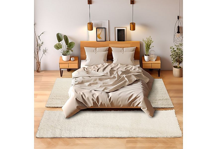 SIMPEX24 Hochflor-Bettumrandung Unicolor - Einfarbig, Höhe 30 mm, (Bett-Set günstig online kaufen