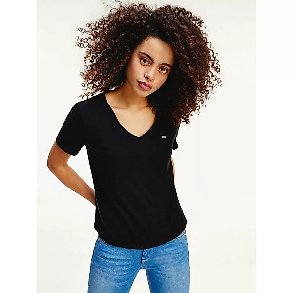 Tommy Jeans Slim Kurzärmeliges T-shirt L Black günstig online kaufen