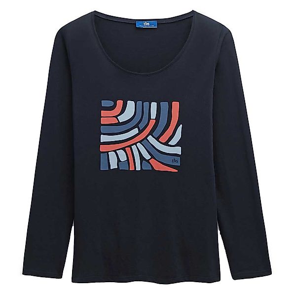 Tbs Colettee Langarm V-ausschnitt T-shirt L Navy günstig online kaufen