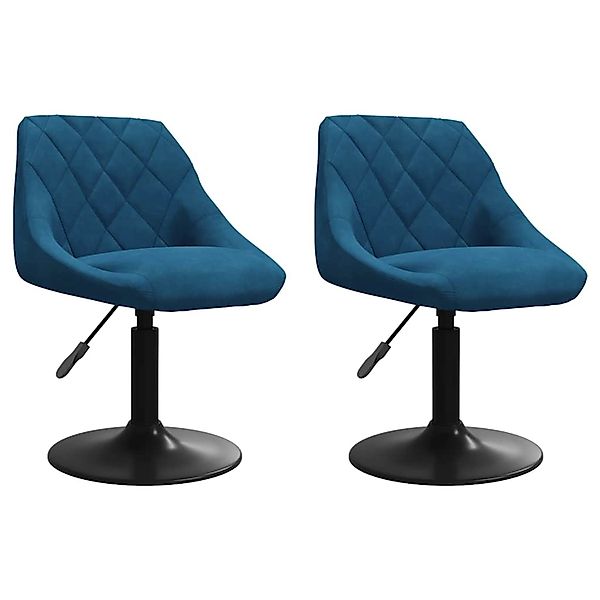 vidaXL Esszimmerstühle 2 Stk Drehbar Blau Samt 335331 günstig online kaufen