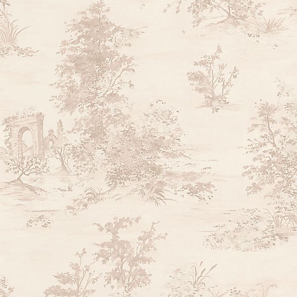 Bricoflor Vintage Vliestapete in Beige Nostalgische Tapete mit Bäume Design günstig online kaufen