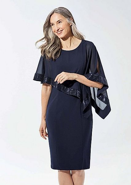 GOLDNER Abendkleid Kurzgröße: Kleid mit raffiniertem Chiffonüberwurf günstig online kaufen
