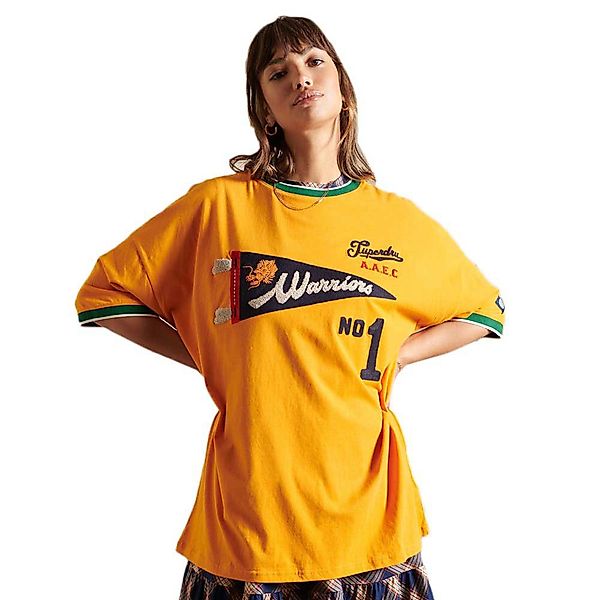 Superdry Collegiate Oversized Kurzarm T-shirt XS Track Gold günstig online kaufen