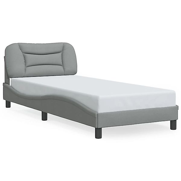 vidaXL Bettgestell mit LED ohne Matratze Hvar Hellgrau 90x190 cm Stoff 3213 günstig online kaufen