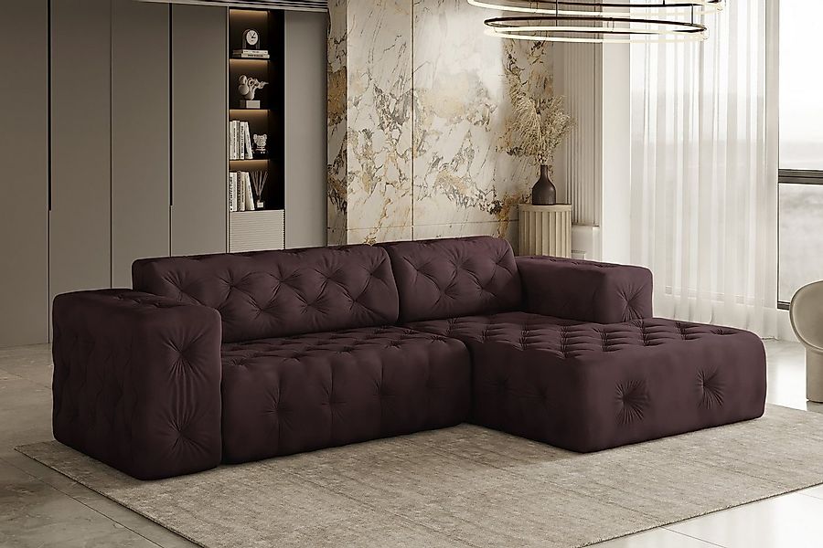 Kaiser Möbel Ecksofa Freistehendes, stark gesteppt, weich, elegant LUX stof günstig online kaufen