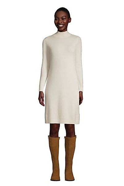 Kaschmir-Kleid, Damen, Größe: L Normal, Elfenbein, by Lands' End, Frisch El günstig online kaufen