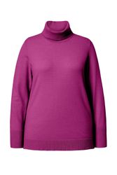 Ulla Popken Strickpullover Rollkragenpullover breite Rippbündchen günstig online kaufen