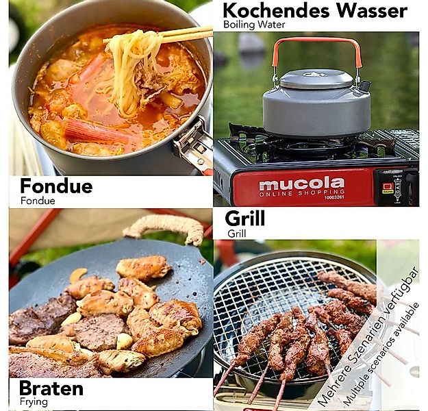 Mucola Campinghocker Campingkocher mit Koffer Gaskocher Herd Kartuschenkoch günstig online kaufen