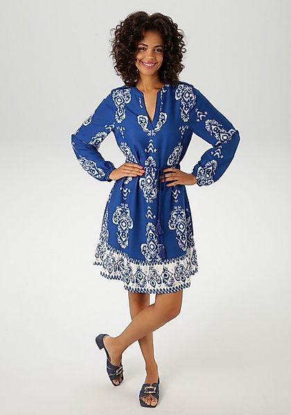 Aniston CASUAL Tunikakleid (mit abnehmbarem Kordel-Bindeband) mit Ornament- günstig online kaufen