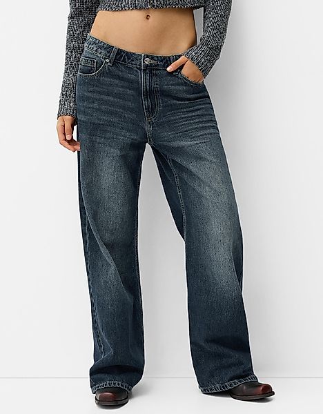 Bershka Jeans Im Baggy-Hosen-Fit Damen 34 Grün günstig online kaufen