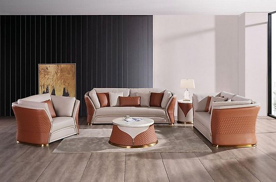JVmoebel Sofa Modern Couchen Sofas Polster Leder 32 Sitzer Sofagarnitur Set günstig online kaufen