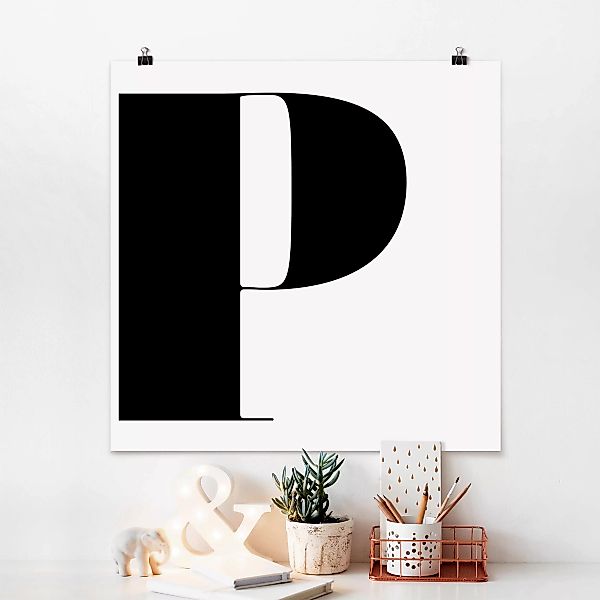 Poster - Quadrat Antiqua Letter P günstig online kaufen