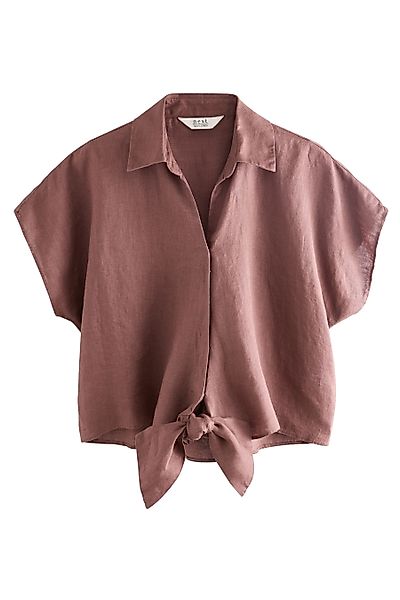 Next Kurzarmhemd Kurzarm-Bluse mit Knotendesign vorne günstig online kaufen