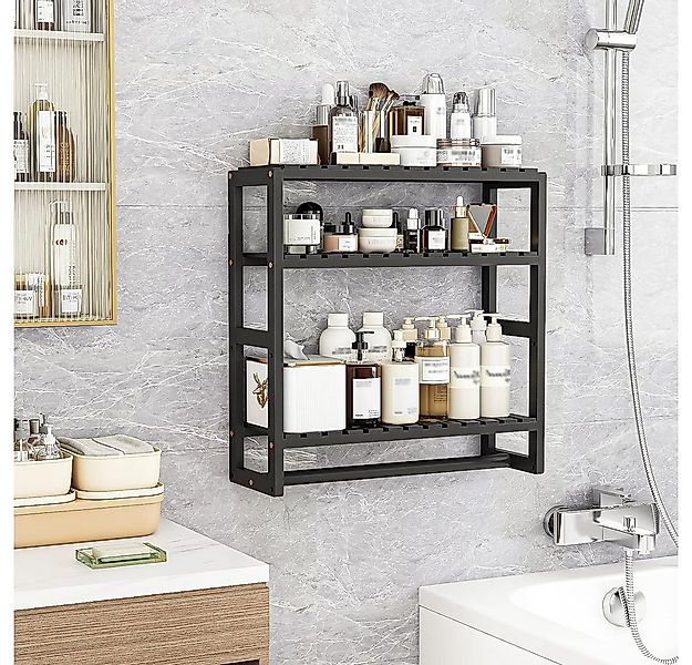 NUODWELL Badregal Badezimmer Regal Badmöbel Bambus 3 Etagen Organizer Wand günstig online kaufen