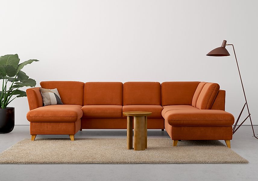 Home affaire Wohnlandschaft »Trelleborg U-Form« wahlweise mit Bettfunktion günstig online kaufen