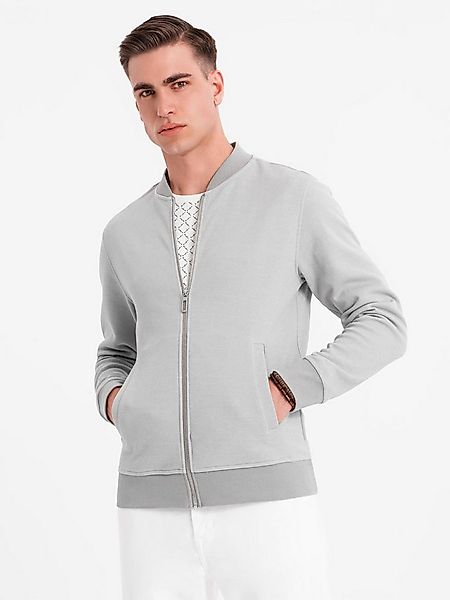 OMBRE Sweatjacke Bomberjacke aus Piqué-Strick für Männer günstig online kaufen