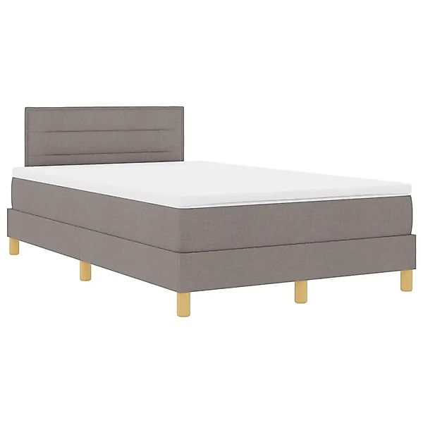 vidaXL LED Boxspringbett mit Matratze Taupe 120 x 200 cm Stoff 3342356 günstig online kaufen