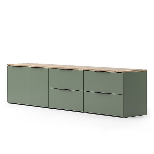 Vicco Wohnwand Wido, Grün/Sonoma, 3 Teile günstig online kaufen