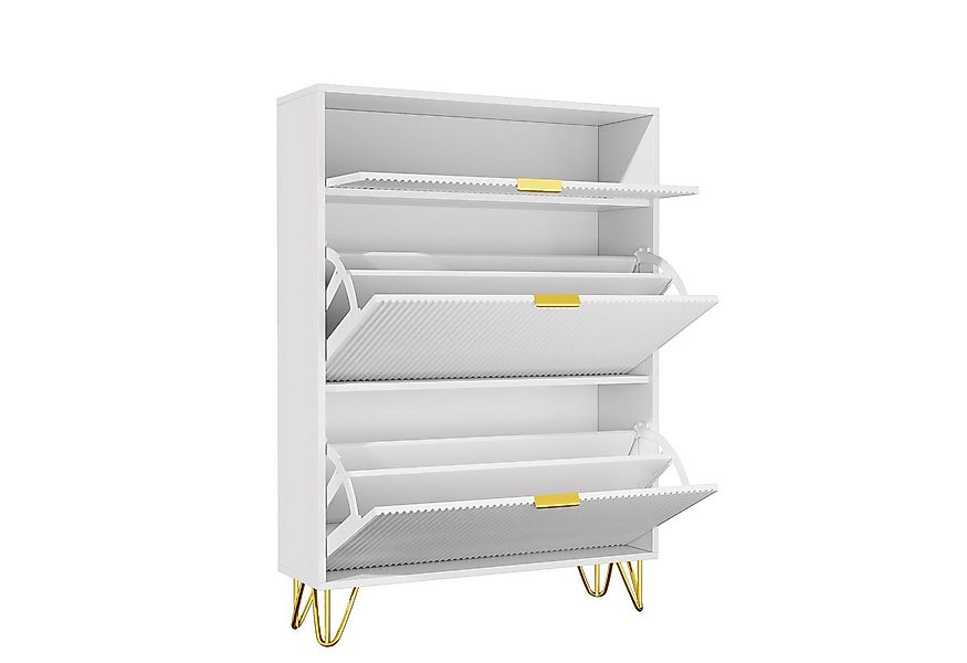 FUROKOY Schuhbank Schuhschrank Schuhregal mit Klappen und Fächern, Schuhkip günstig online kaufen