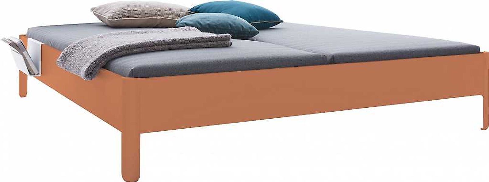 NAIT Doppelbett farbig lackiert Apricotbraun 140 x 200cm Ohne Kopfteil günstig online kaufen