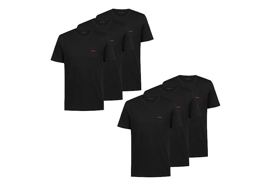 HUGO Unterziehshirt Crew-Neck T-Shirt (6-St) mit Logo-Print in charakterist günstig online kaufen