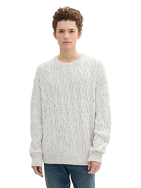 TOM TAILOR Denim Rundhalspullover mit grober günstig online kaufen